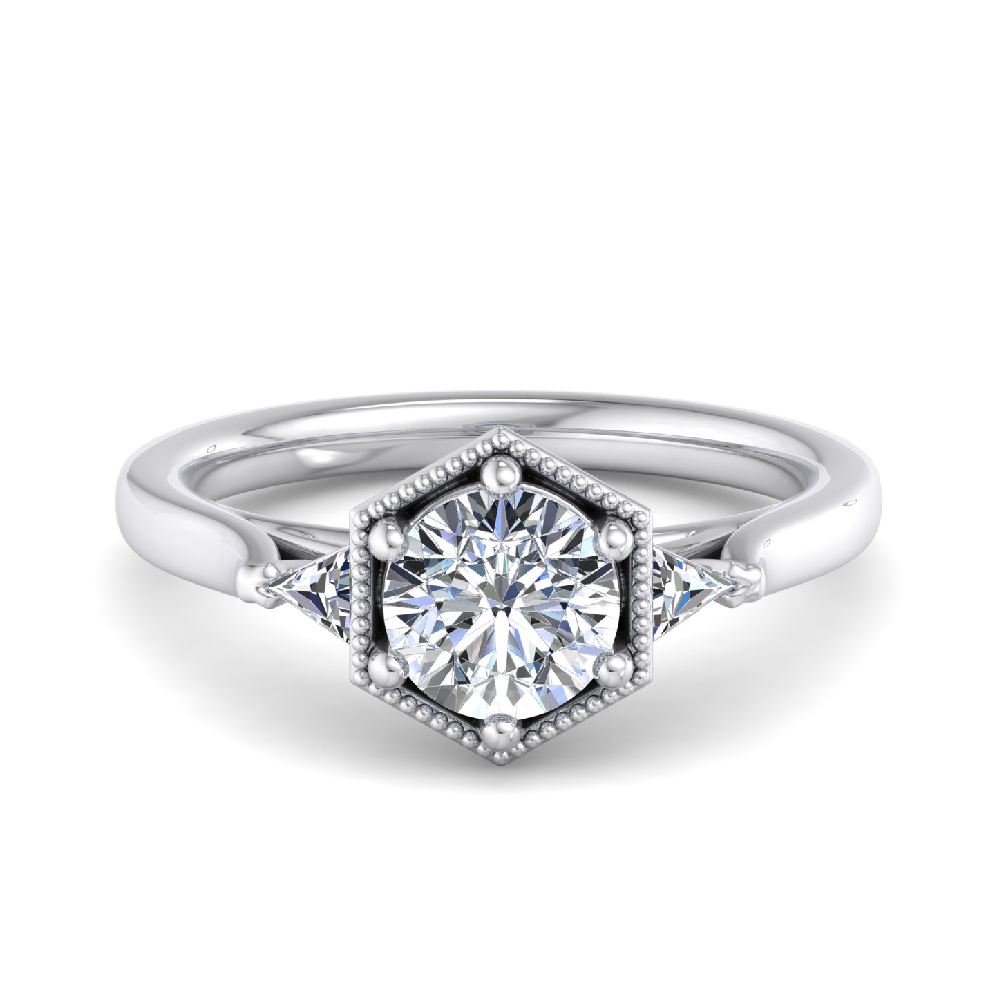 Quinn Three-Stone Engagement Ring